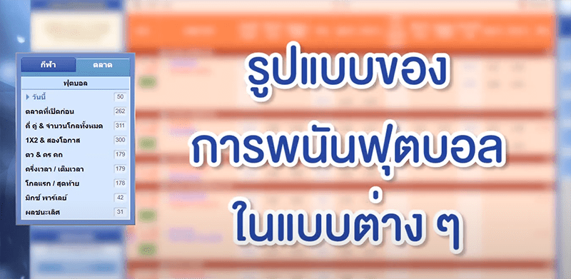 รูปแบบการแทงบอลของ SBOBET